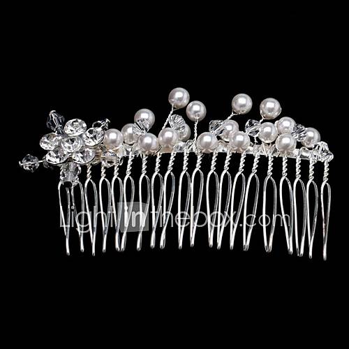 Hand made Rhinestone and Pearl Womens Wedding/Party Hair Comb