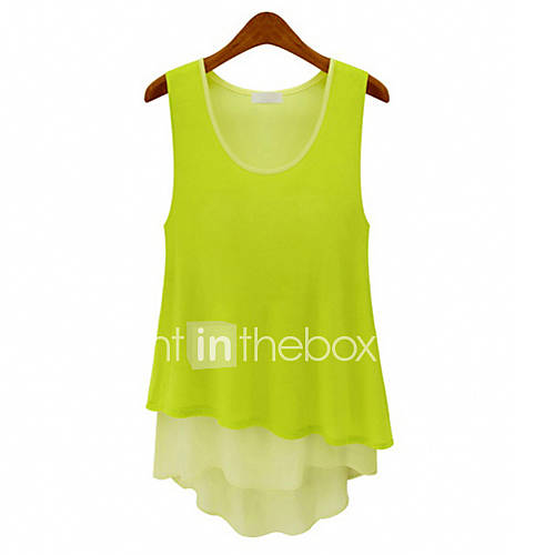 Womens Summer Chiffon Stitching Vest