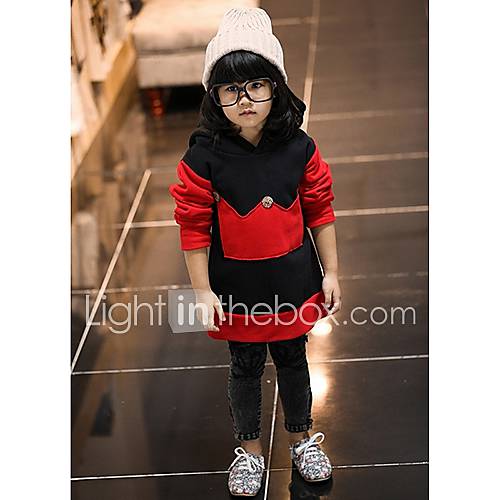 Girls Hm Mixed Colors Fleece Leisure Hoodie