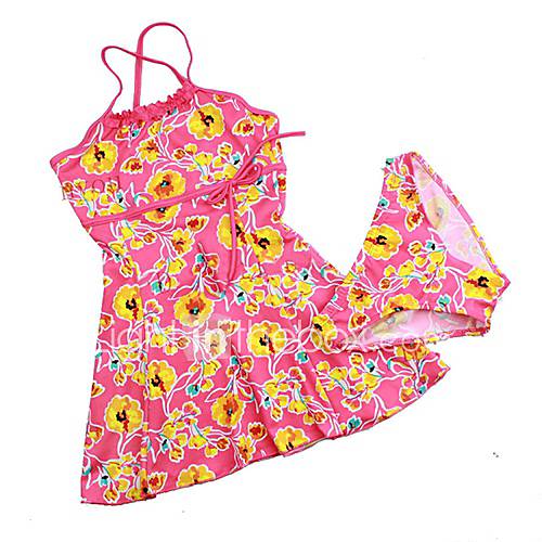 Girls Strap Floral Print One Piece Swimwear