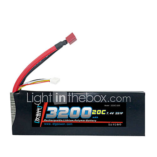 DLG 7.4V 3200mAh Li Po Battery(T Plug)