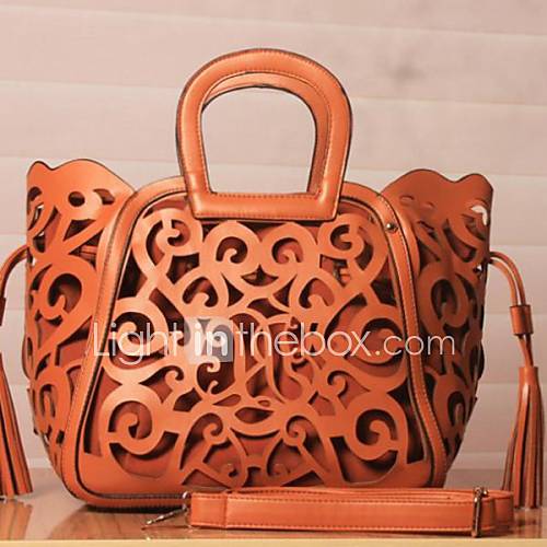 Women Hollow Out Pure Color Handbag