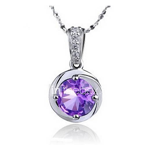 Graceful Round Shape Silvery Alloy Womens Necklace(1 Pc)(Purple,White)