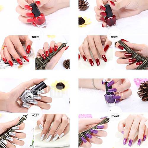 1PCS Light Color Environmental Protection Nail Polish No.25 28(14ml, Assorted Colors)