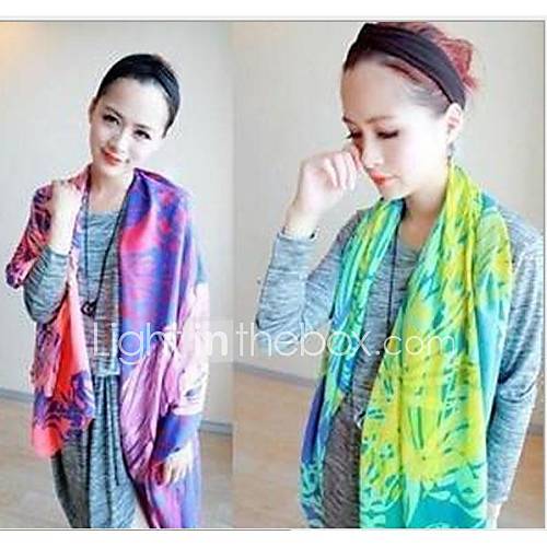 Womens Super Brand Retro Fluorescent Bohemian Mercerizing Long Scarf Shawl