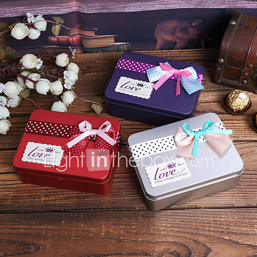 Favor Tins With Bow   Set of 6 (More Colors)