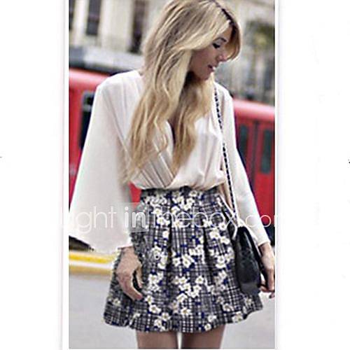 Womens Plaid Floral Classical Pleated Above Knee Skirts