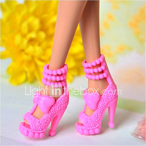 Barbie Doll Charming Girl Pink PVC High heeled Sandal