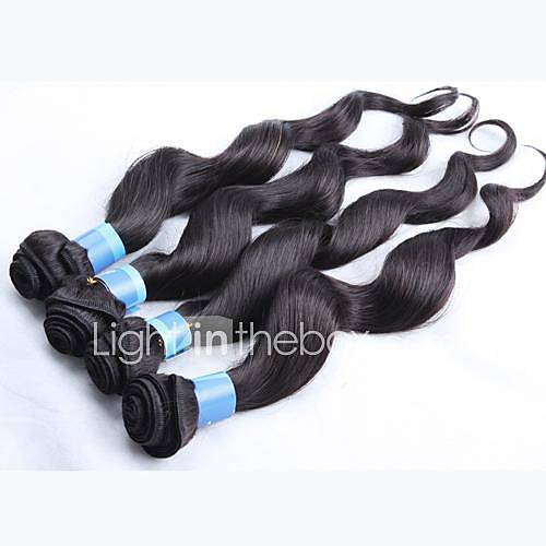 18 Inch 4Pcs Color 1B Grade 4A Indian Virgin Loose Curly Wave Human Hair Extension