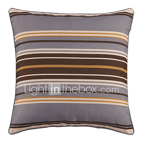 Modern Classic Grey Stripe Pattern Waterproof And Oil Proof Decorative Pillow With Insert