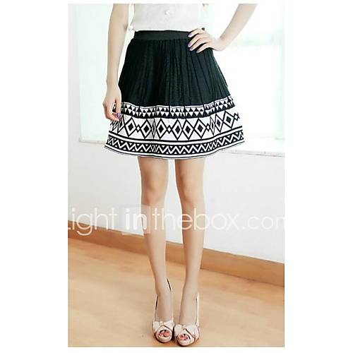 Womens Geometric Pattern Mini Skirt