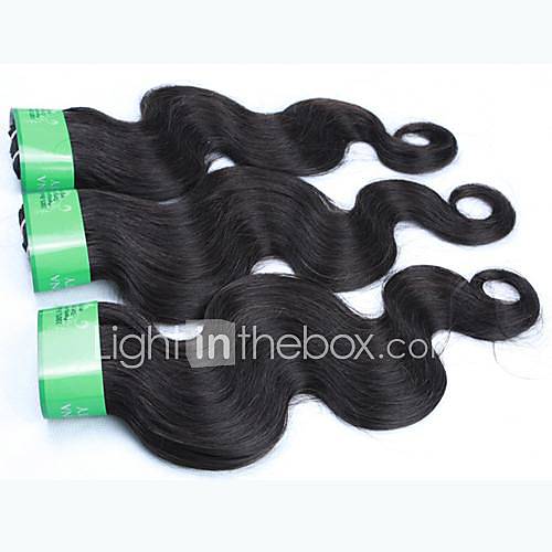 24 Inch 4Pcs Color 1B Grade 5A Peruvian Virgin Body Wave Human Hair Extension