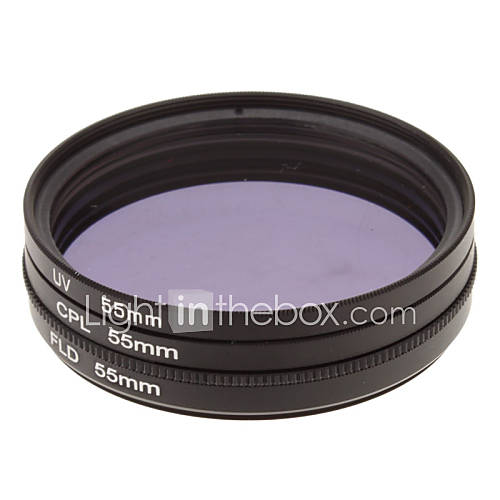 CPL UV FLD Filter Set for Camera with Filter Bag (55mm)