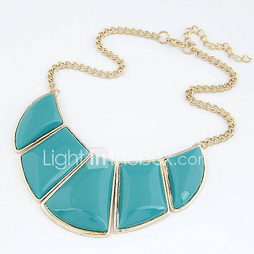 Womens Euramerican Fashion Fan Shaped Resin Necklace