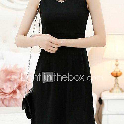 CoolCube Womens Fashion V Neck A line Sleeveless Sheath Dress