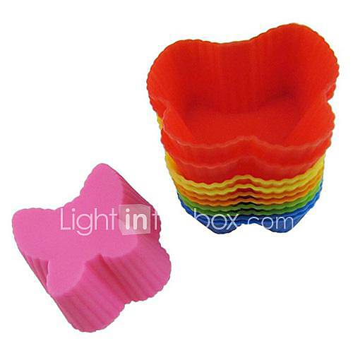 Butterfly Shape Muffin Moulds, Cupcake Moulds , 12 Pieces per Set, L 6cm x W 6cm x H 3cm, Random Assorted Color