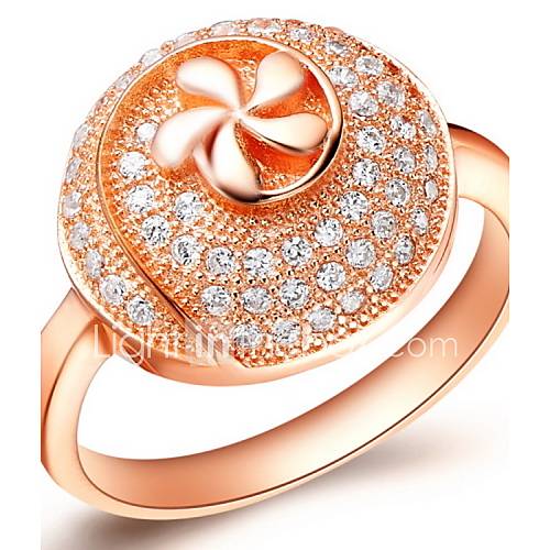 Classical Sliver Or Gold With Cubic Zirconia Round Womens Ring(1 Pc)