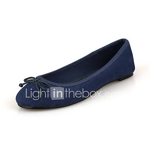 Suede Womens Flat Heel Comfort Flats Shoes with Bowknot