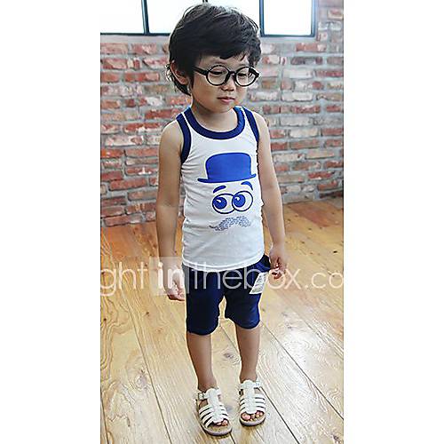 Boys Fashion Lovely Cartoon Sleeveless Clothing Sets