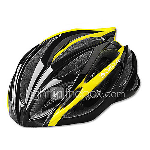 CoolChange Cycling 21 Vents EPS Yellow Protective Bicycle Helmet