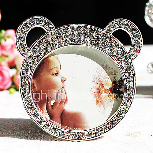 Lovely Bear Shape Metal Rhinestone Picture Frame