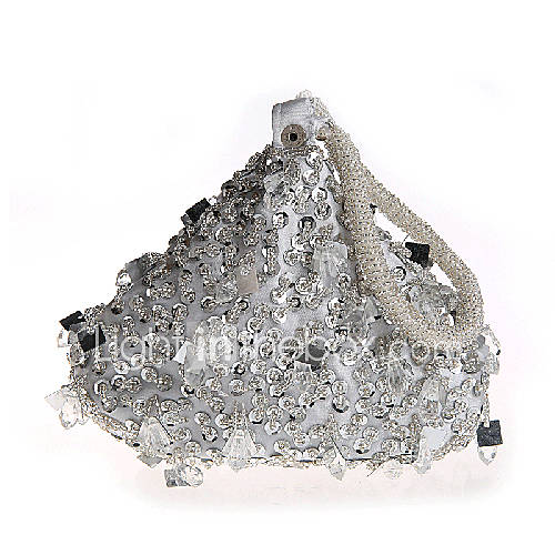 BPRX New WomenS Exquisite Handmade Triangle Evening Bag (Silver)