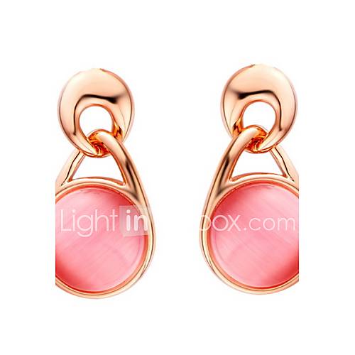 Elegant Gold Plated Gold With Opal Round Womens Earring(More Colors)