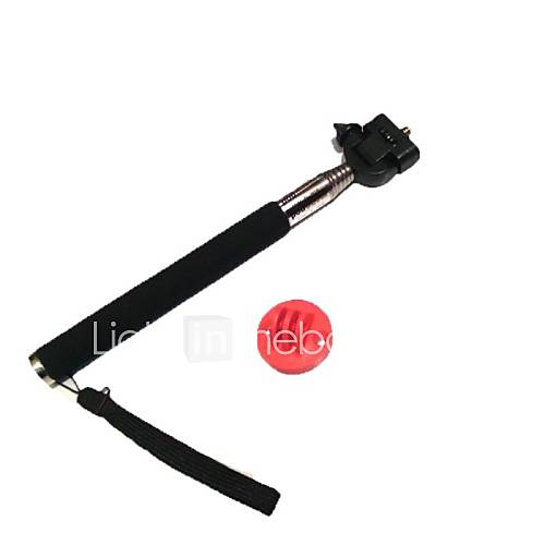 Black Aluminum Alloy Monopod with Red plastic Tripod Mount Adapter for GoPro HD Hero 3/3/2