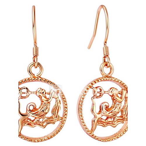 Fashion Silver And Gold Plated With Aquarius Drop Womens Earring(More Colors)