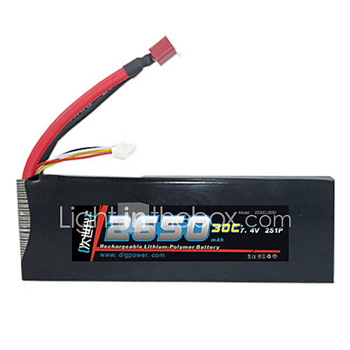 DLG 7.4V 2650mAh Li Po Battery(T Plug)