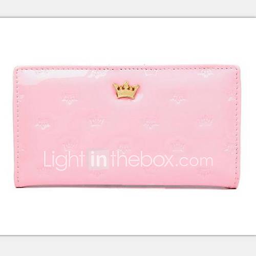 Womens New Patent Leather Crown Wallet