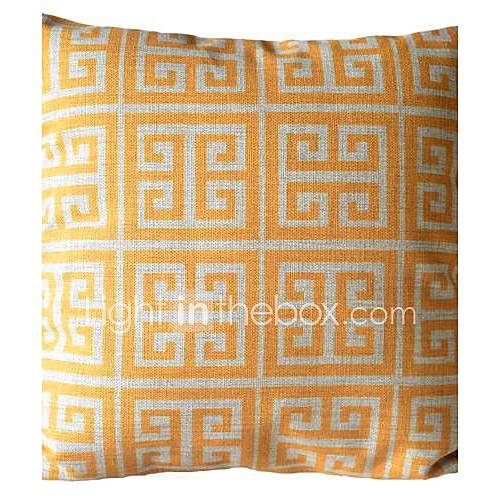 Yellow Spiral Pattern Decorative Pillow Cover