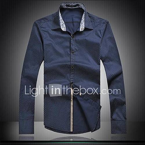 Mens New Arrive Fashion Slim Long Sleeve Plus Size Shirt