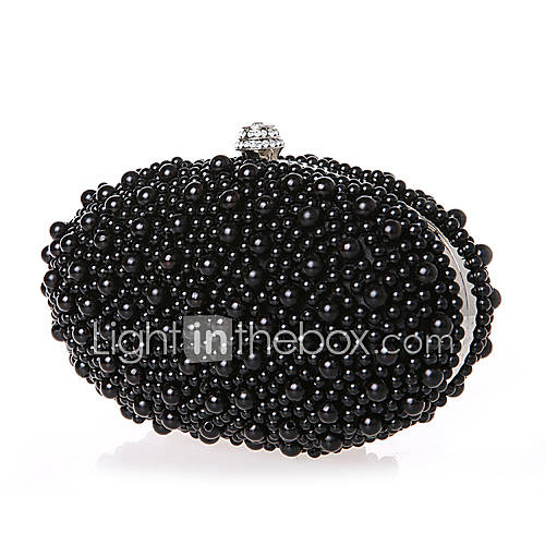 BPRX New WomenS Elegant Compact Pearl Evening Bag (Black)