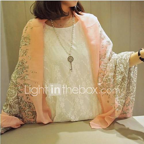 Womens Dry Picture Long Chiffon Scarf