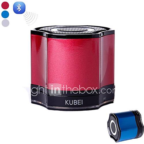 KUBEI 290 Mini Portable V2.1 Bluetooth Speaker FM/ TF/ MIC/USB (Silver / Red / Blue / Black)