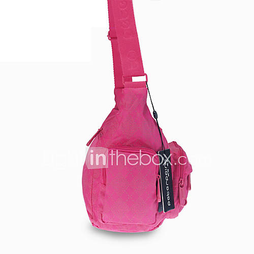 Outdoor Adjustable Belt Plaid Nylon Cross Body Bag   Pink