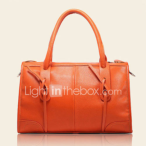 POLO Womens Fashion Genuine Leather Tote(Orange)