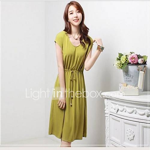 Womens Short Sleeves Midi Dresses