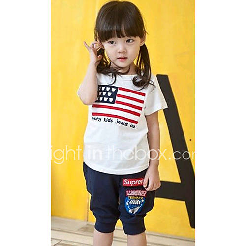 Girls Fashion Casual Short Sleeve Clothing Sets