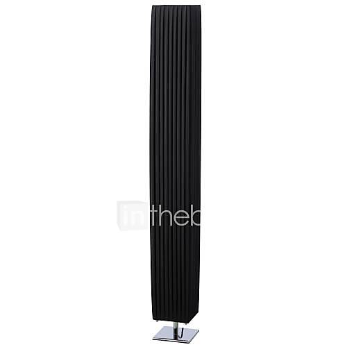 Black Square Floor Lamp 2 Lights Modern Pe Fabric Weaving