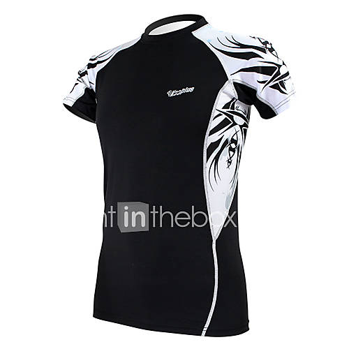 KOOPLUS Demon Wings Mens Black Fitness Elastic Skinny Quick dry Short Sleeve Cycling T shirt