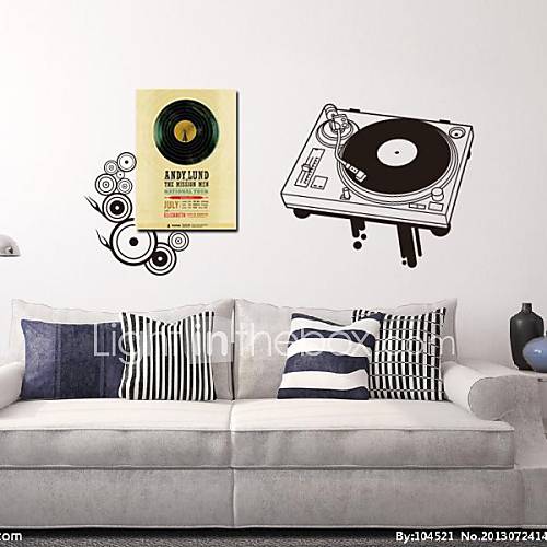 Still Life Old Record Machine Decorative Wall Stickers