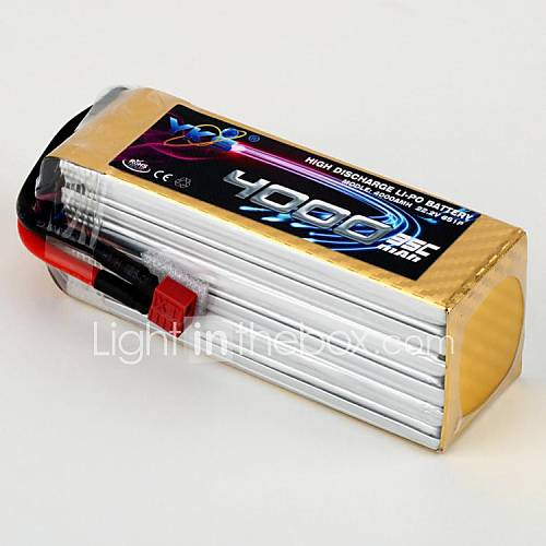 YKS 22.2V 4000mah 6S 35C Li Po Battery(T Plug)