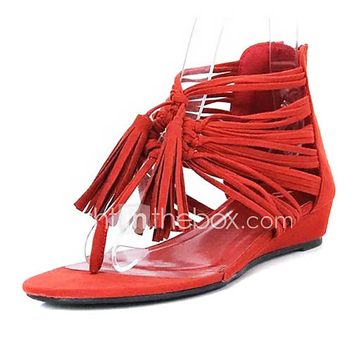 Faux Leather Womens Flat Heel Flip Flops Sandals Shoes