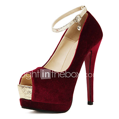 Velvet Womens Stiletto Heel Platform Pumps/Heels Shoes(More Colors)