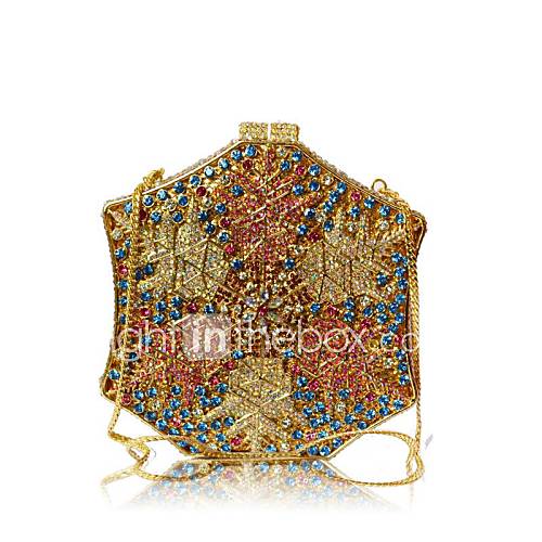 Women Luxury Christmas Snow Shape Austria Rhinestones/Crystal Evening Handbags/ Clutches