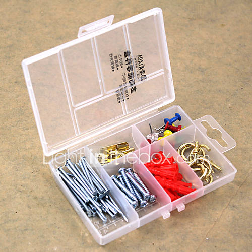 (128.54) Plastic (Iron Nails,Screws,Setscrews,Pushpins 80Pcs Included) Tool Boxes
