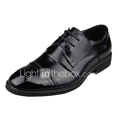 Leather Mens Low Heel Comfort Oxfords Shoes With Lace up