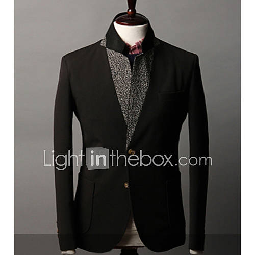 Mens Fashion Contrast Color Splicing Blazer